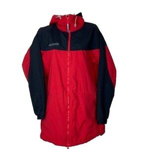 Columbia Women’s Red  Light weight Hooded Jacket Size S